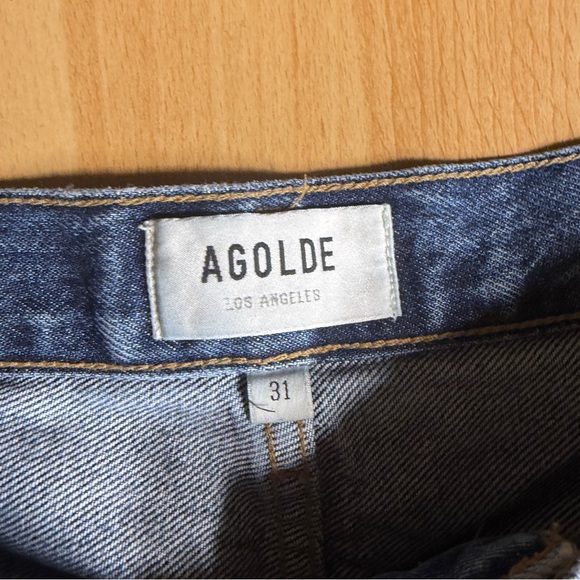 Agolde Dame Jeans in Control Wide Leg Cuffed Medium Wash 31 - Picture 5 of 12